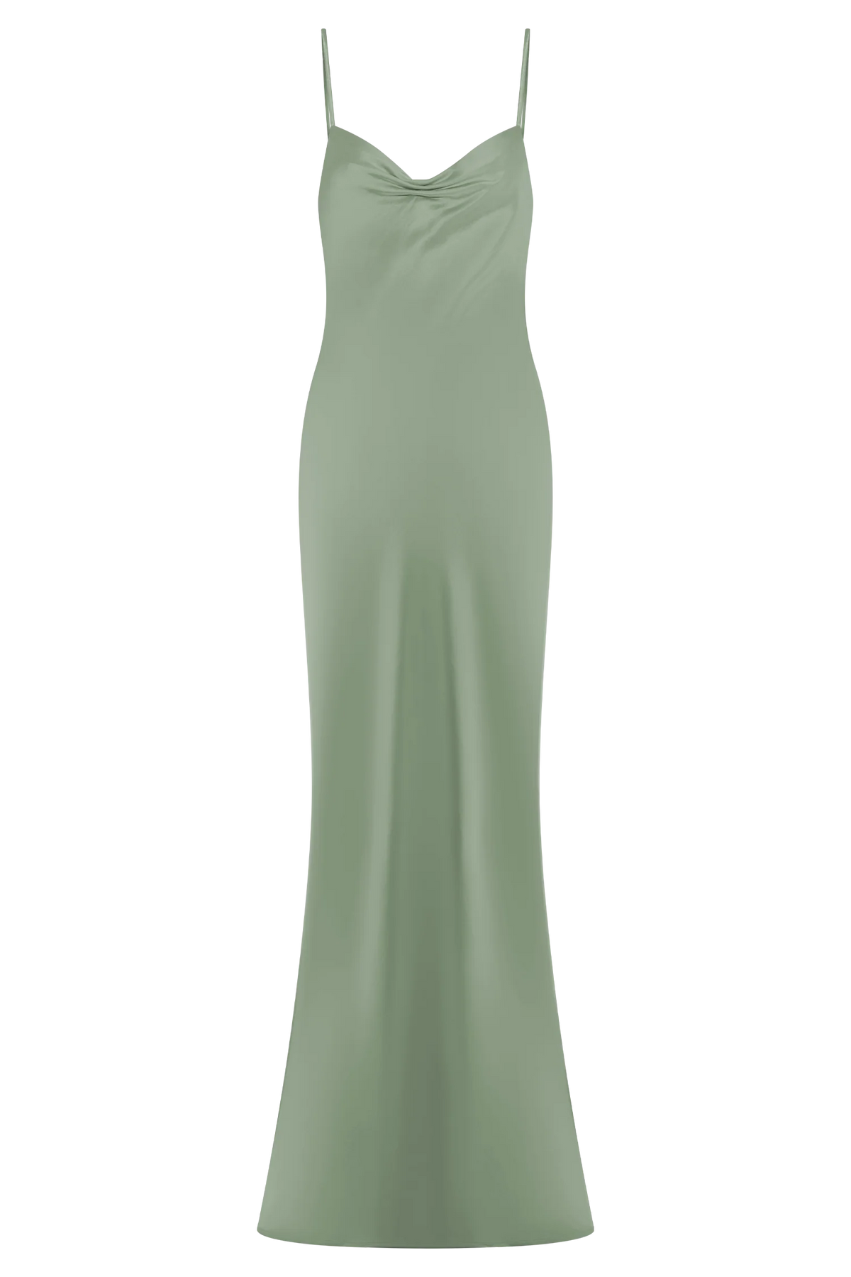 Lilly Sweetheart Satin Maxi Dress Sage