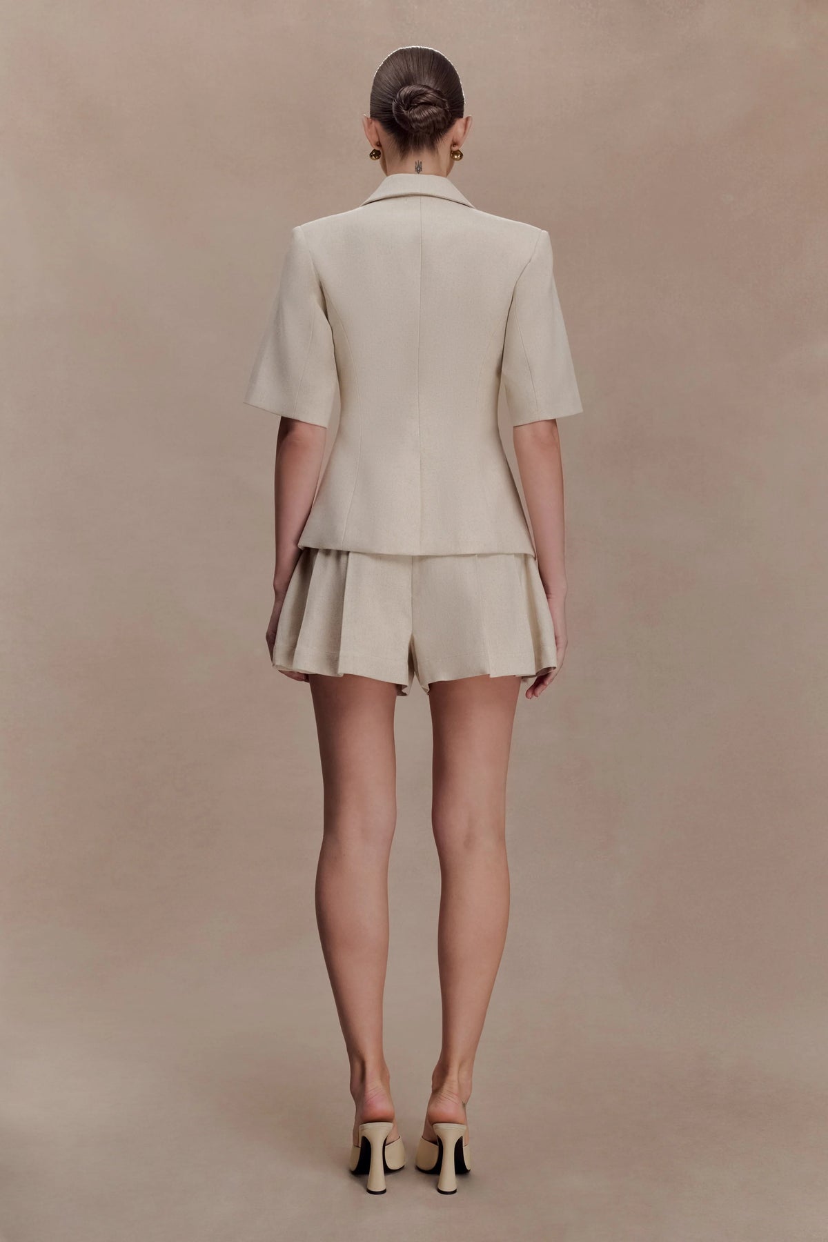 Martine Short Sleeve Linen Top Natural