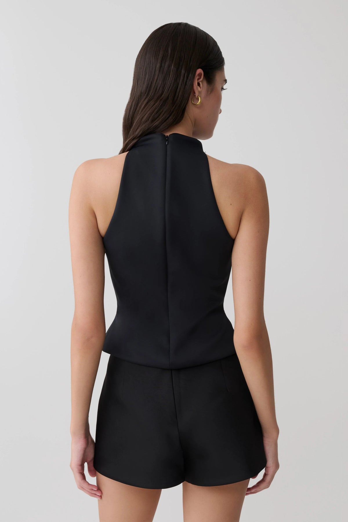 Portia Scuba Sleeveless Top Black