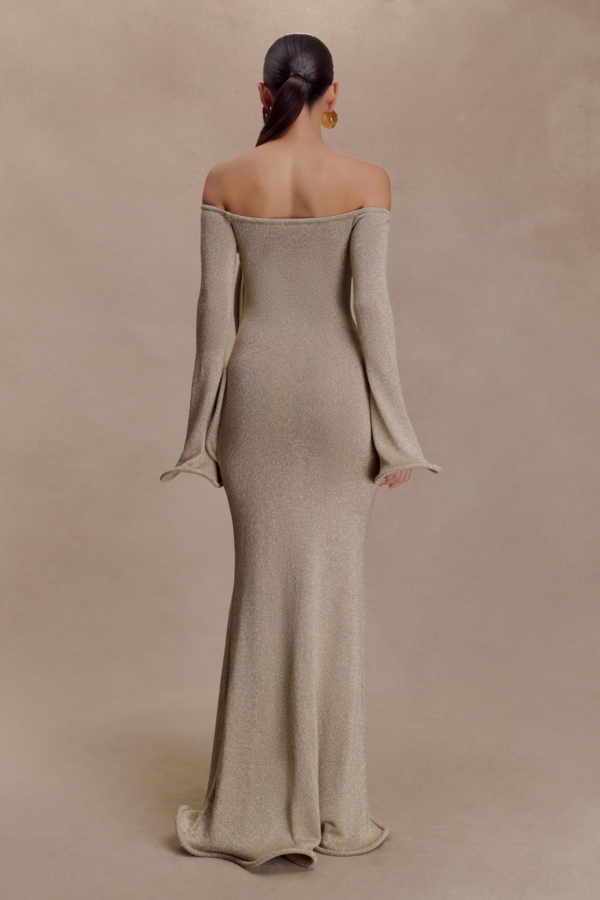Sandrine Lurex Knit Maxi Dress Gold