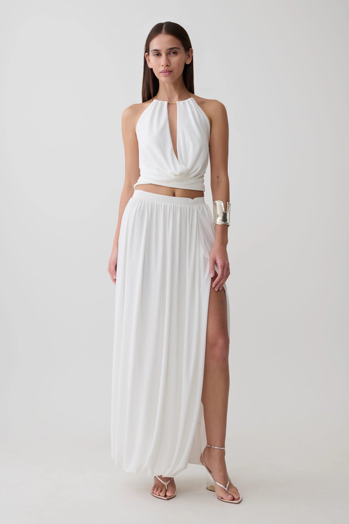 Banks Halter Neck Top With Hardware White