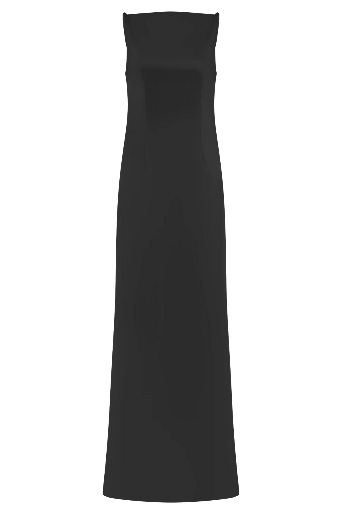 Violet Sleeveless Satin Maxi Dress Black