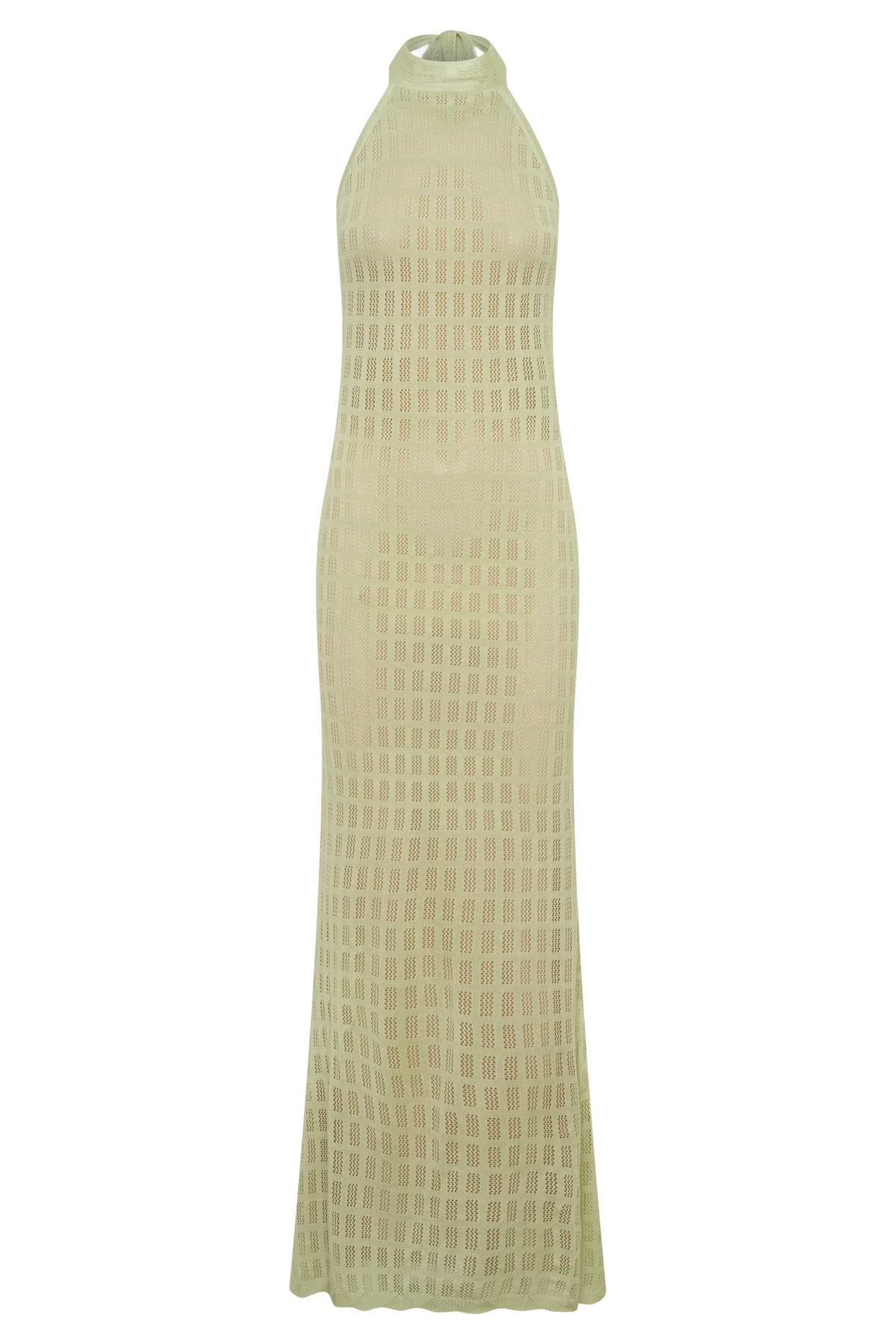 Hayley Halter Knit Maxi Dress Seafoam