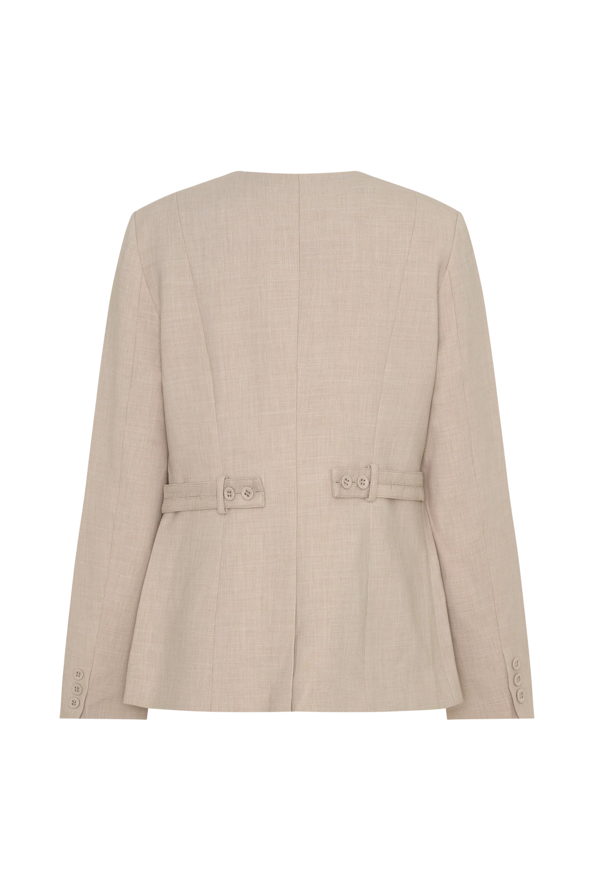 Solenne Collarless Suiting Blazer Natural Marle