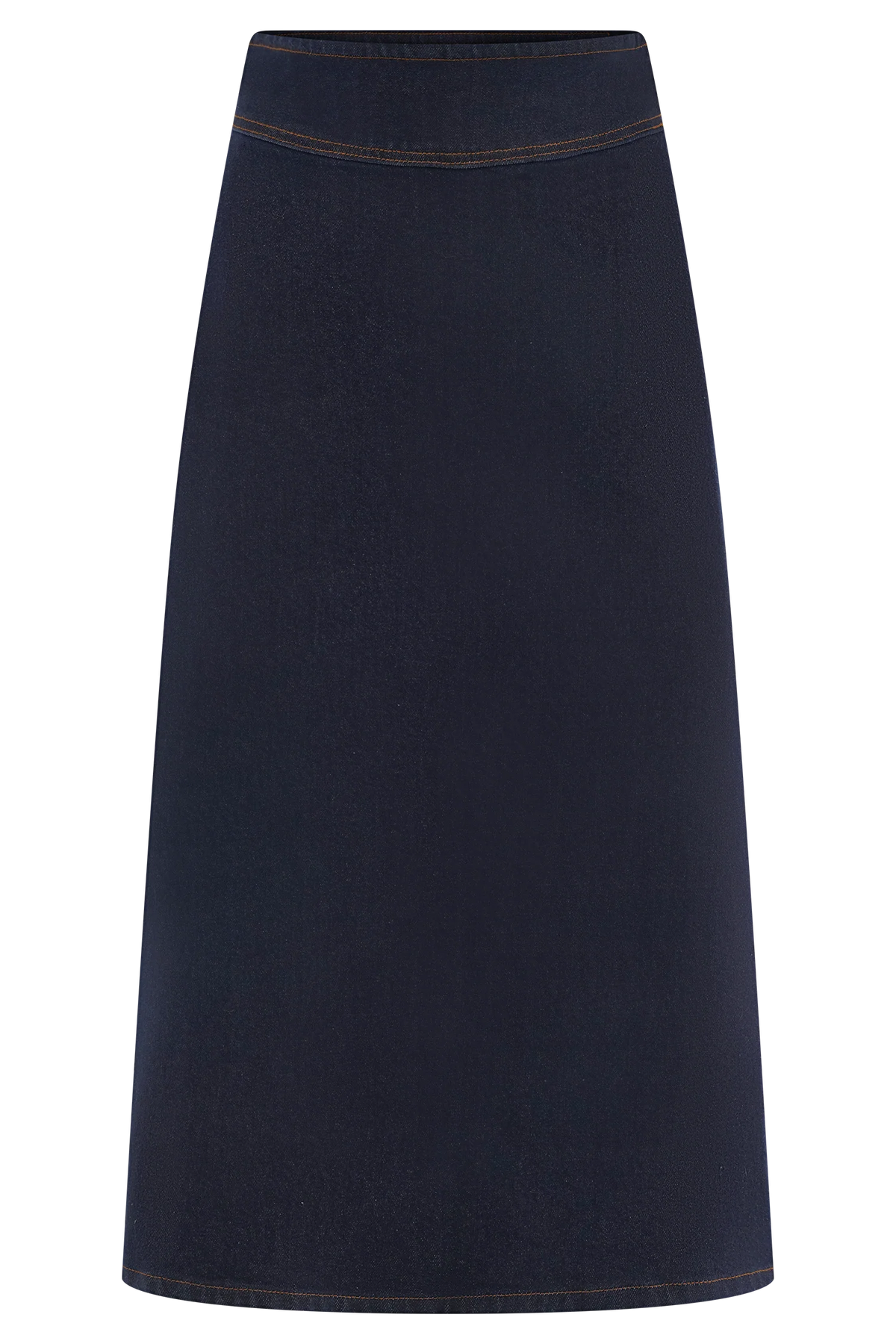 Cecilia Denim A Line Midi Skirt Indigo Blue