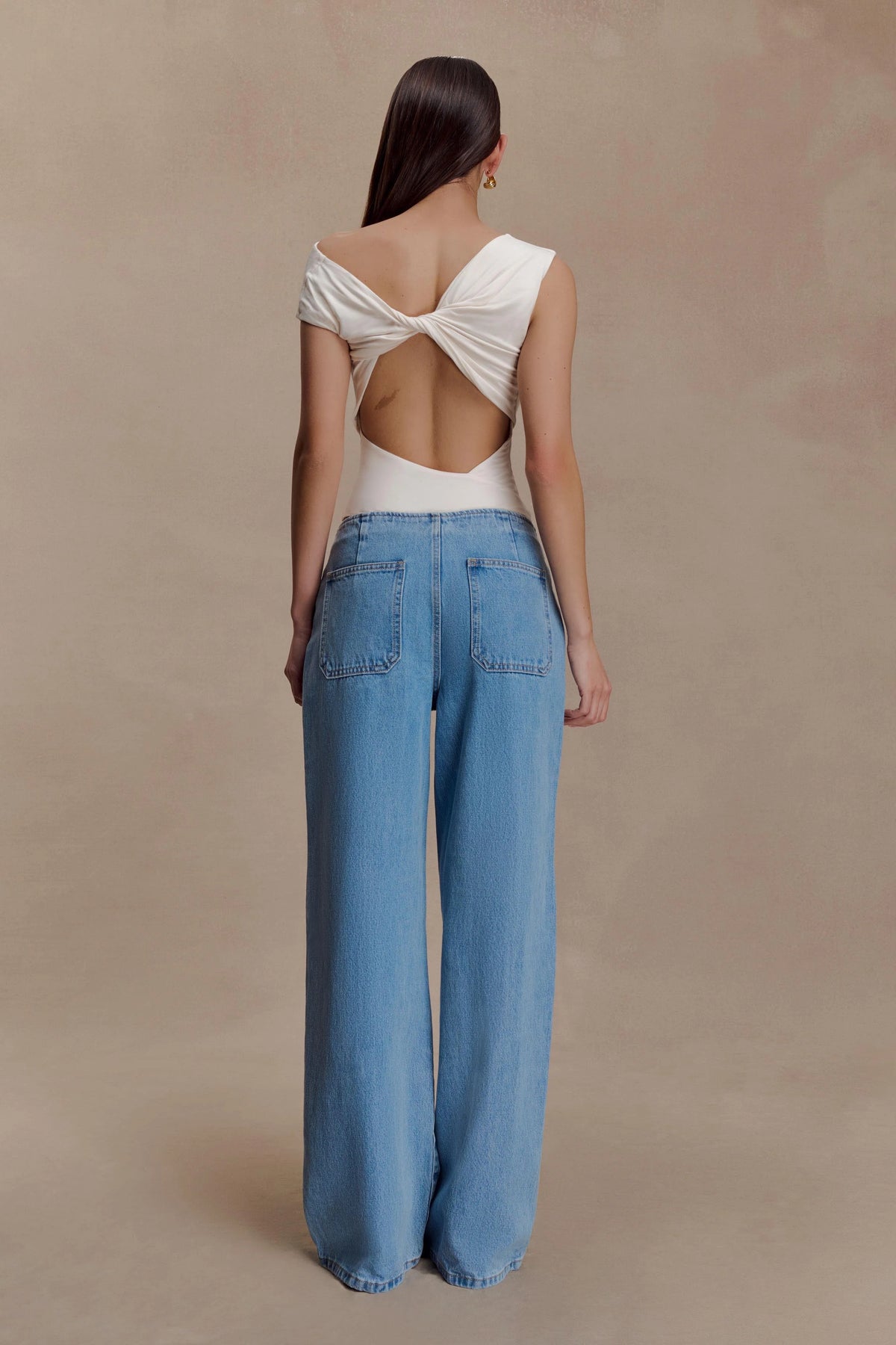 Niamh Modal Twist Back Bodysuit Ivory
