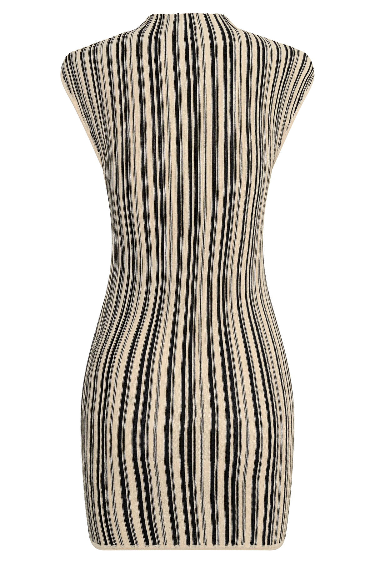 Meggie Striped Sleeveless Mini Dress Black Ivory
