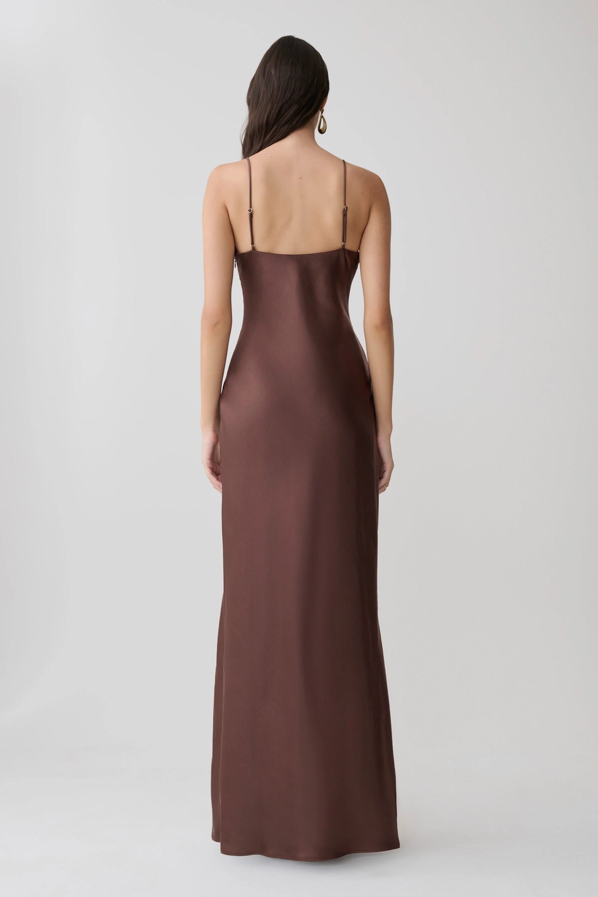 Martinne Chiffon Cape Maxi Dress Mocha