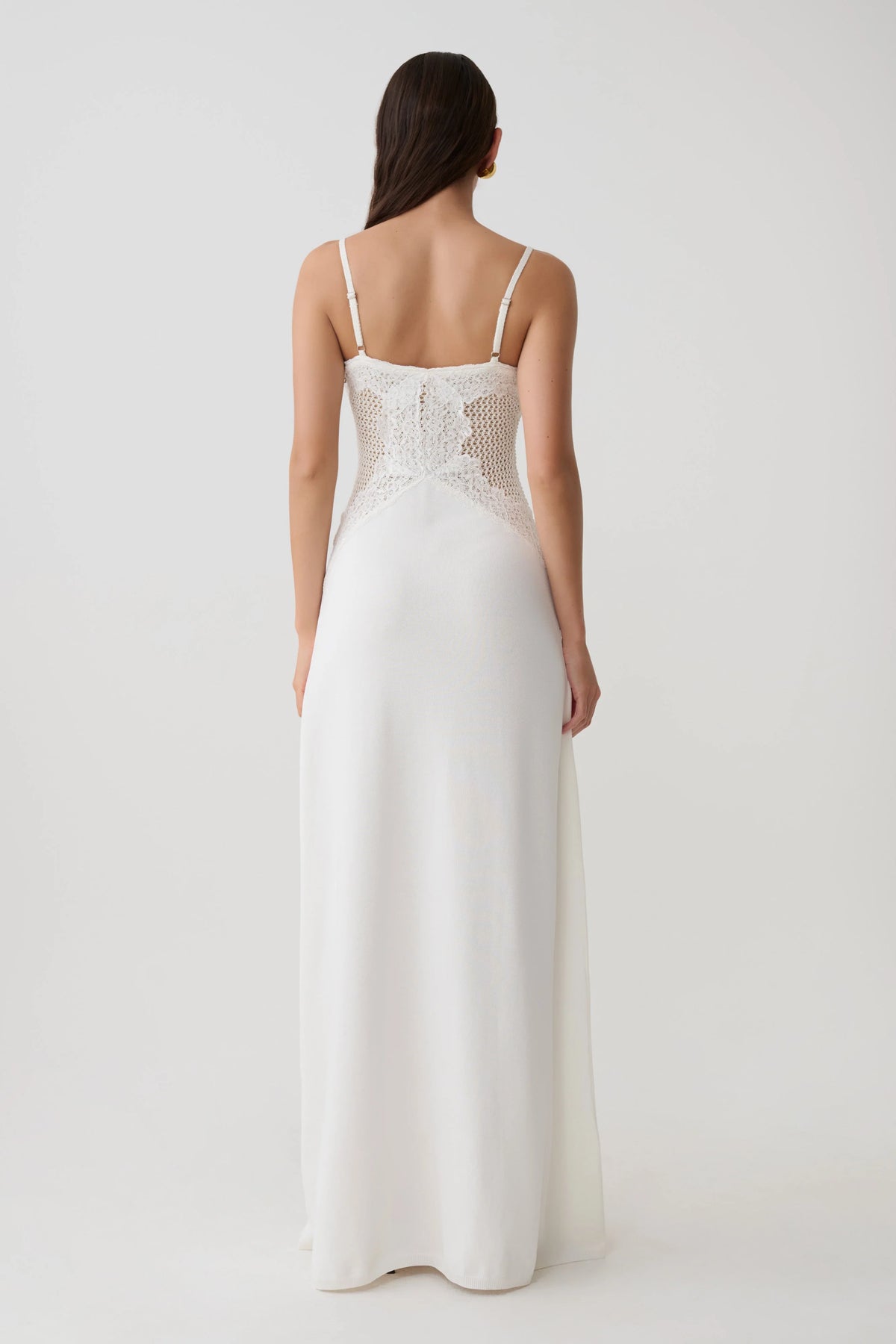 Bray Knit Lace Maxi Dress Ivory