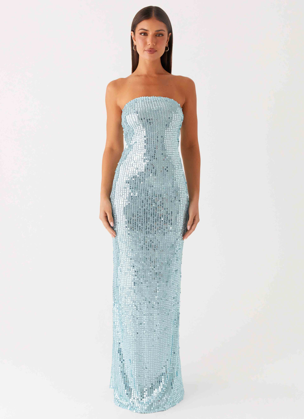 Lyric Sequin Maxi Dress Turquoise