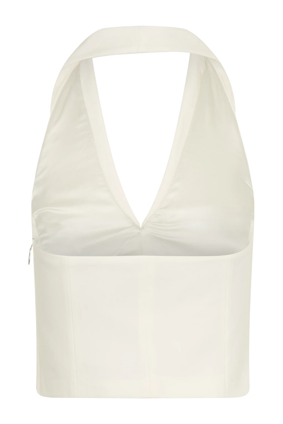 Calla Collared Sleeveless Halter Top Ivory