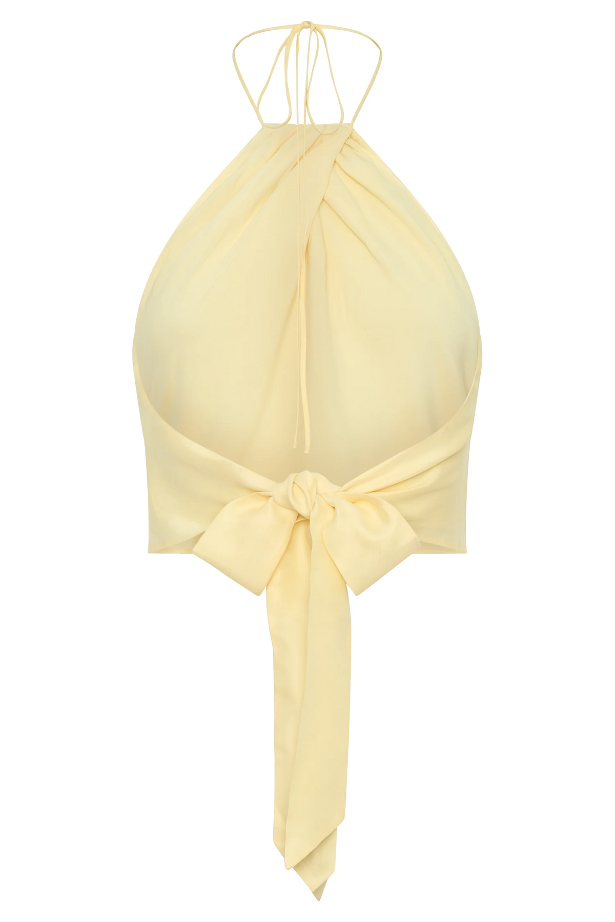 Juliana Cupro Halter Sleeveless Top Butter