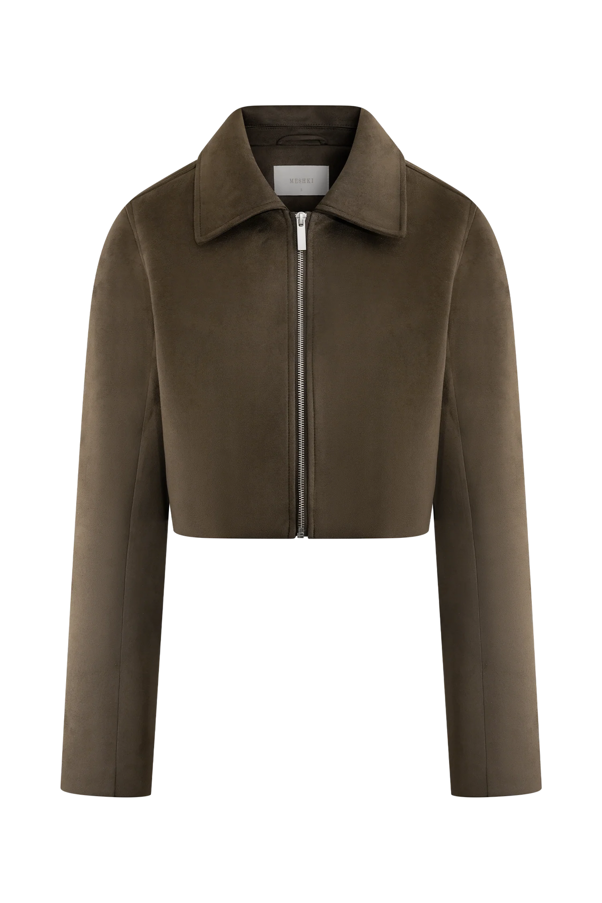 Hayes Faux Suede Collared Jacket Chocolate
