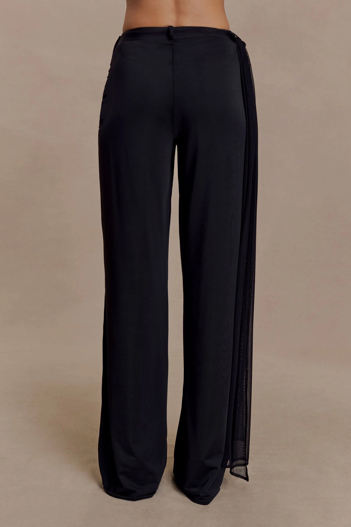 Aspyn Slinky Gathered Wide Leg Pants Black