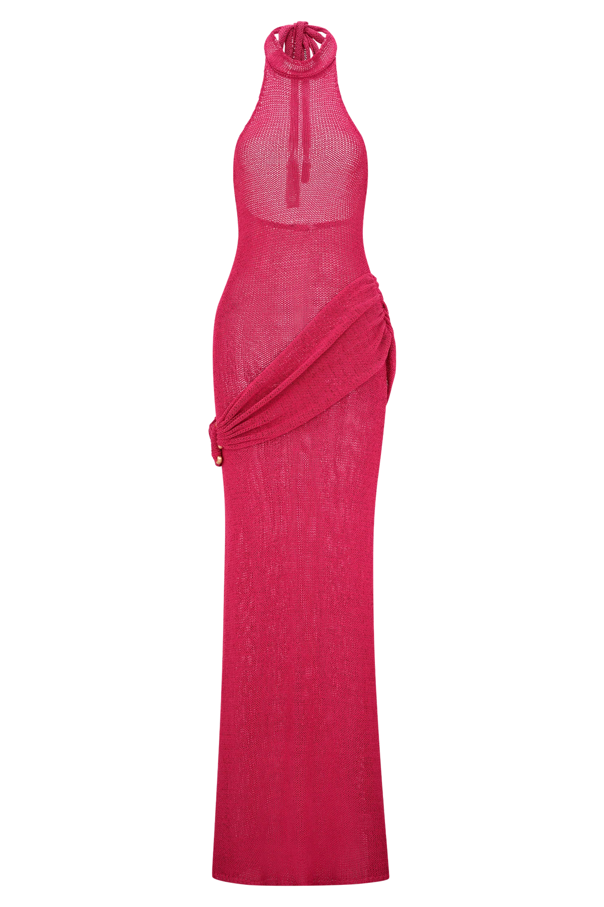 Reece Halter Knit Maxi Dress Dragonfruit