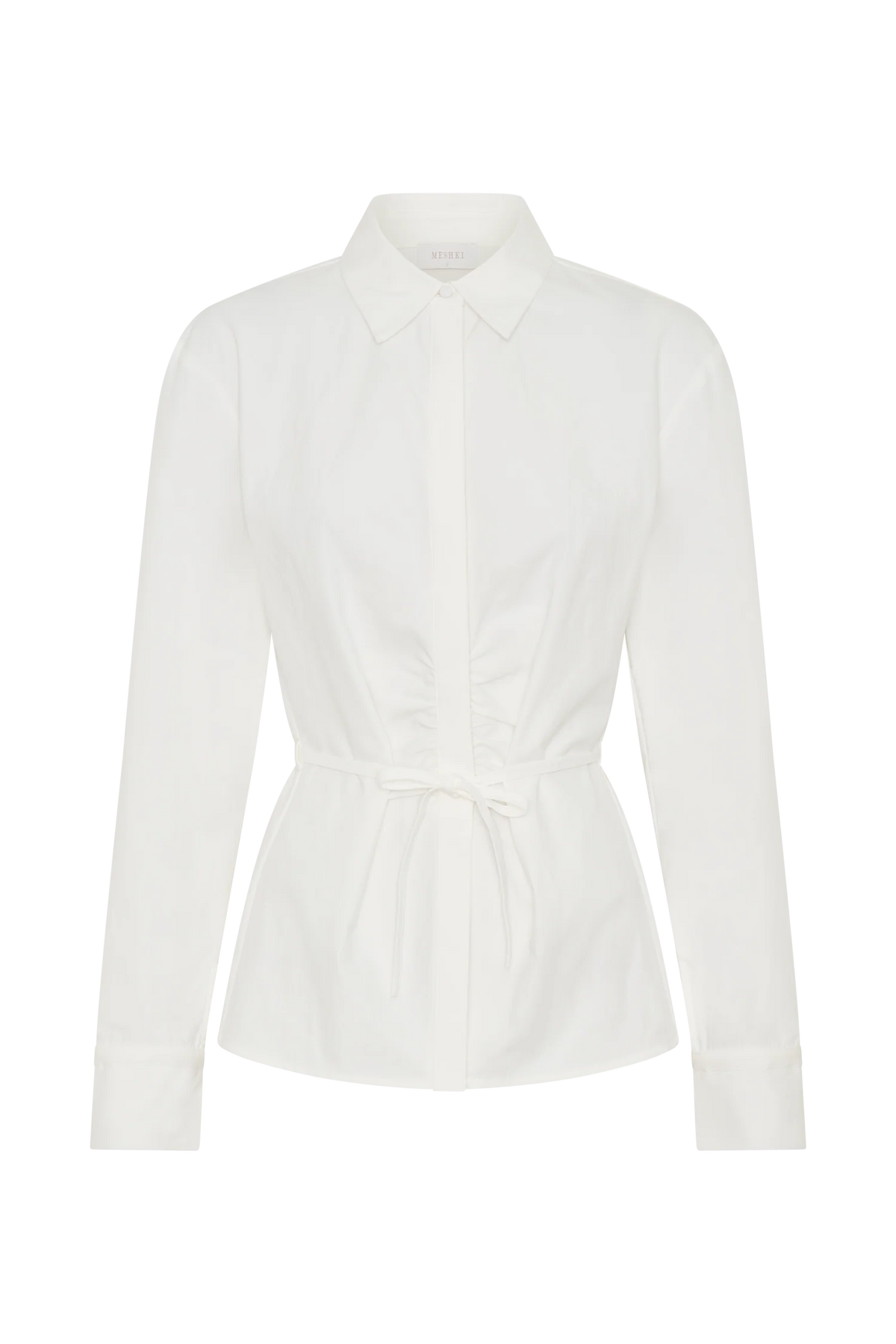 Millie Tie Back Cotton Shirt White