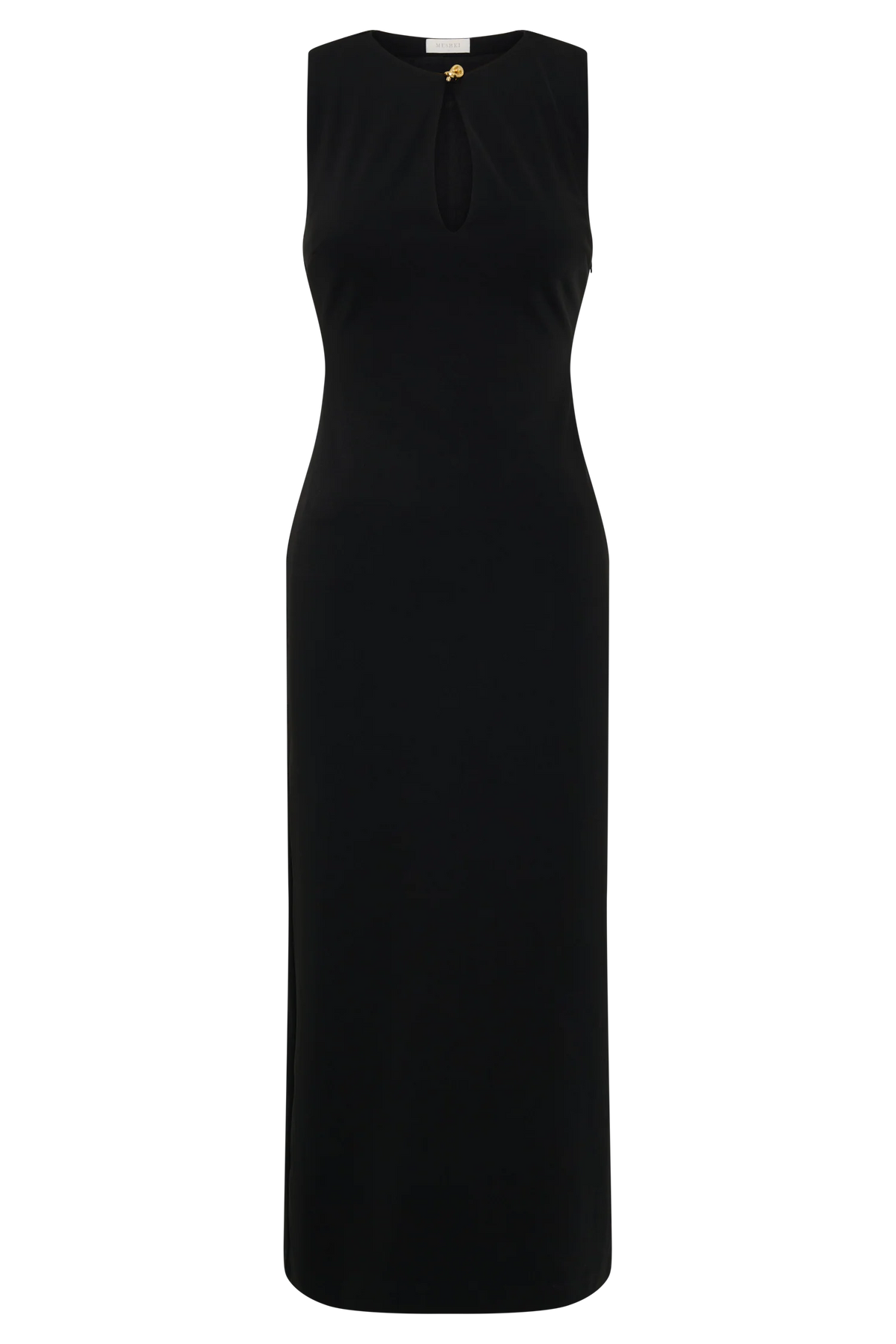 Norah Sleeveless Crepe Midi Dress Black