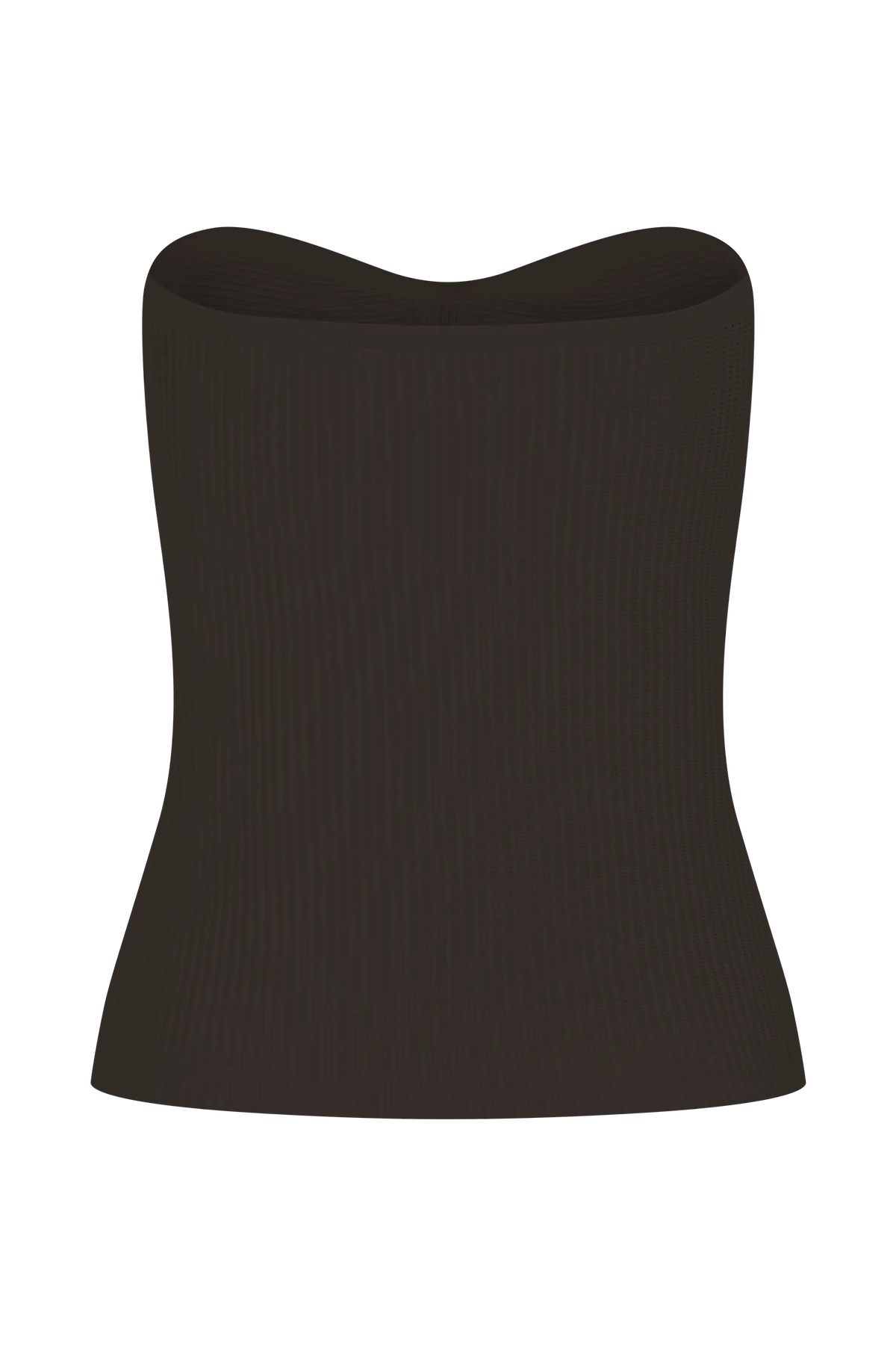 Elodie Strapless Cupped Knit Top Chocolate