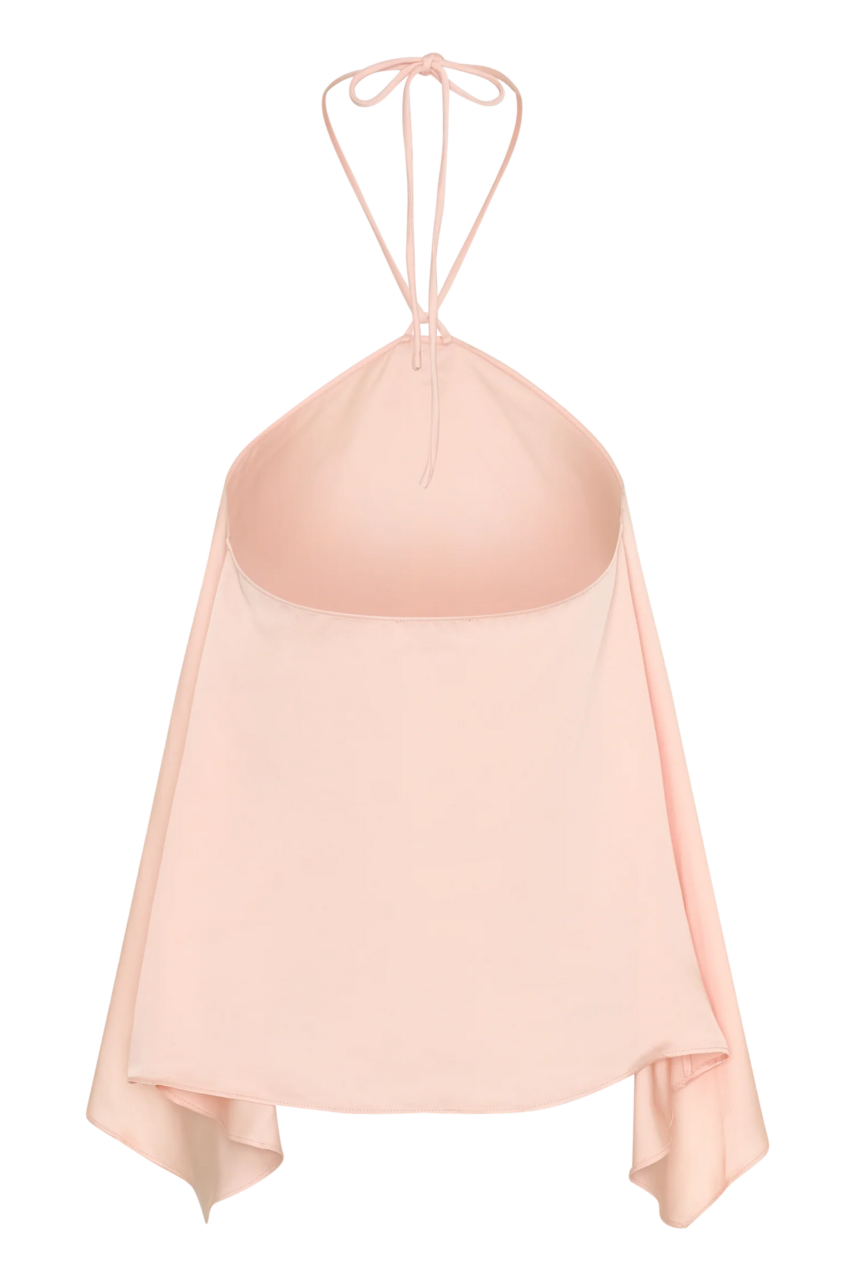 Adelaide Draped Satin Halter Top Peach