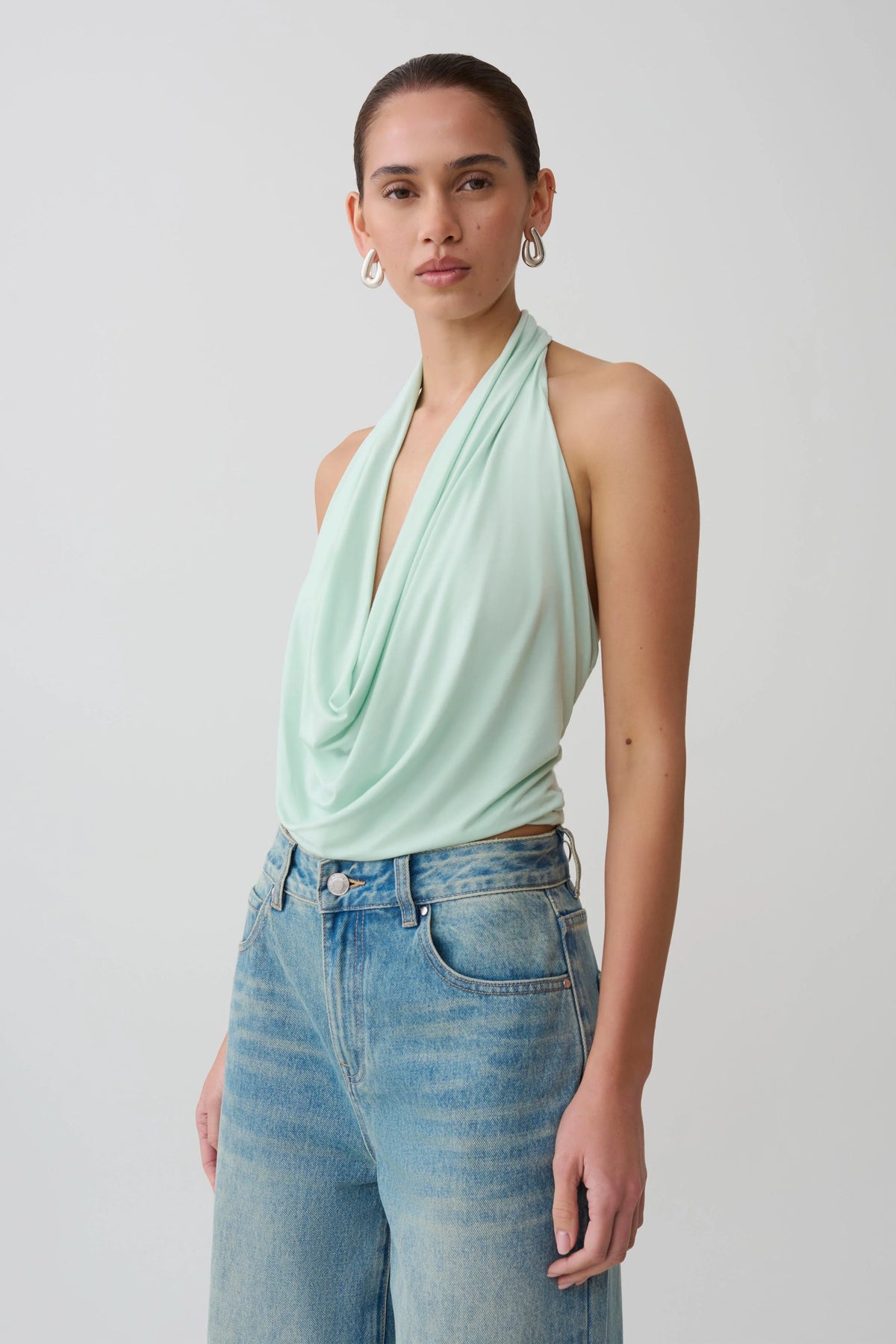 Huyen Cowl Front Modal Top Mint