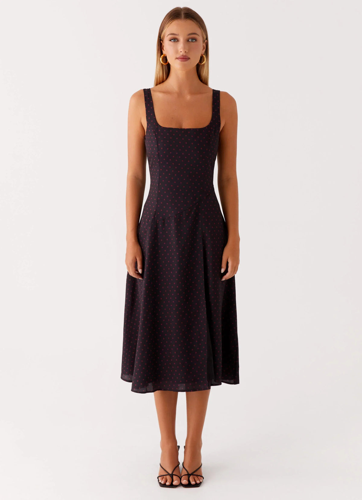 Rowyn Midi Dress Black Polka Dot