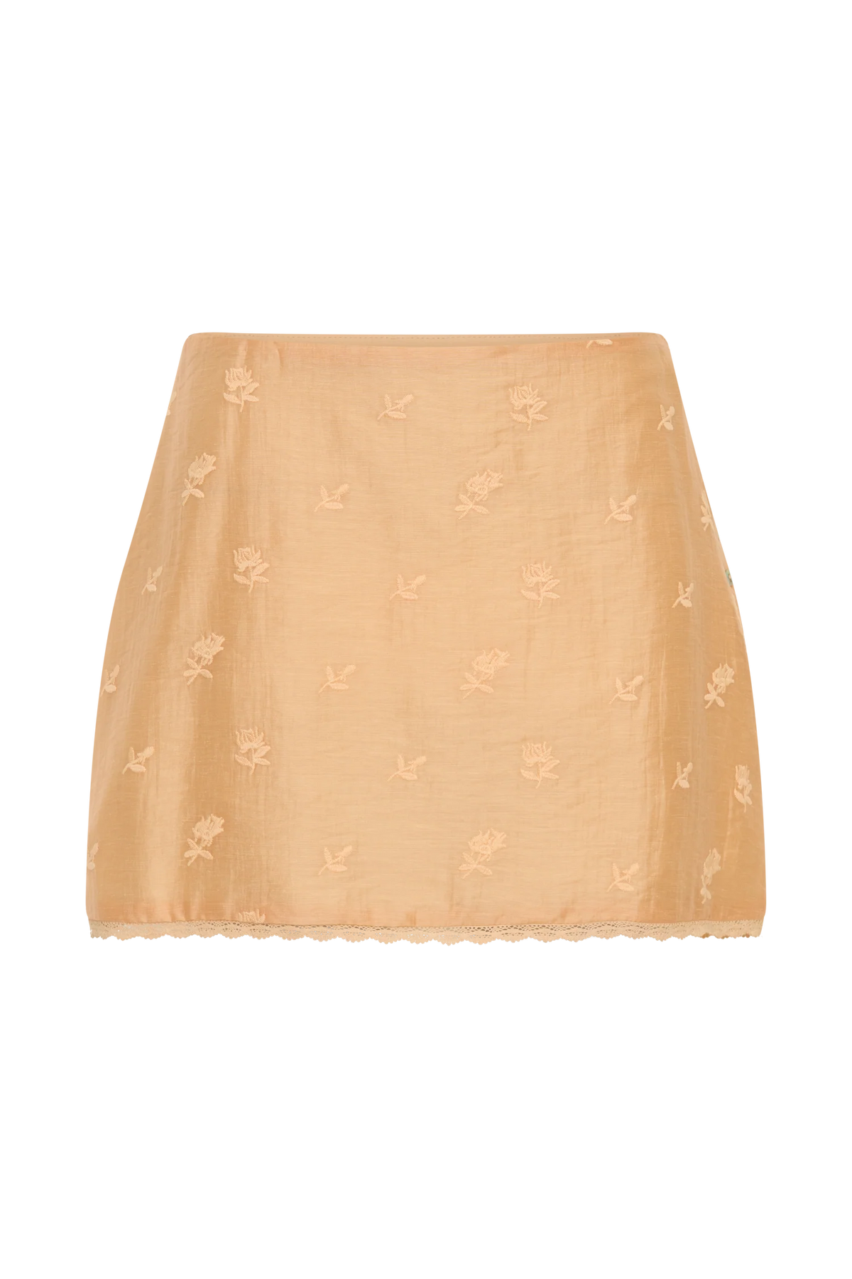 Vivian Embroidered Mini Skirt Orange