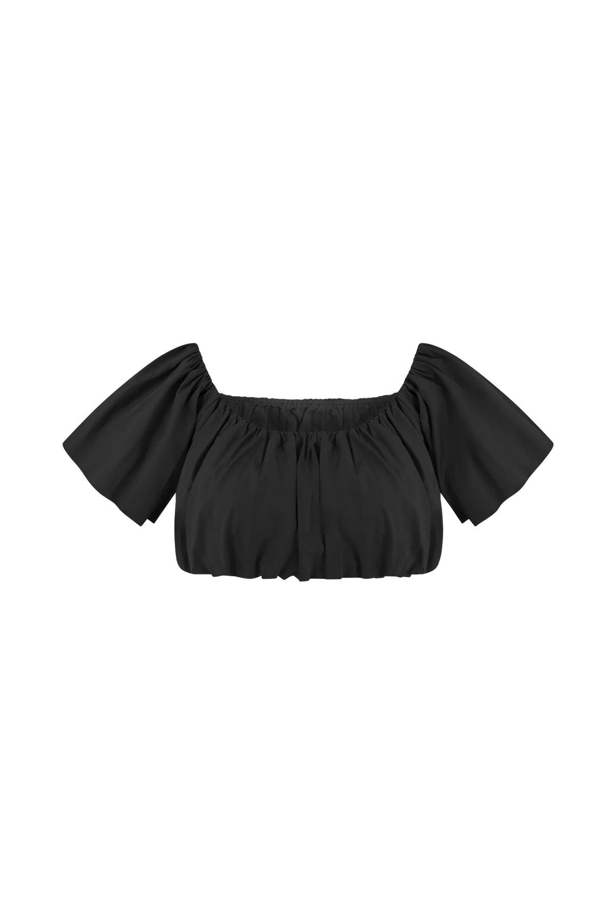 Autumn Off Shoulder Bubble Top Black
