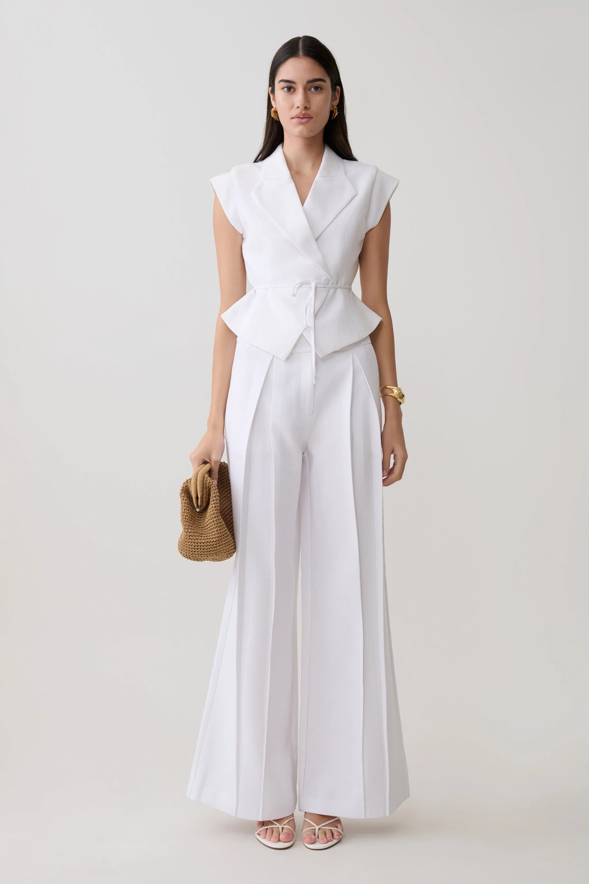 Andina Shortsleeve Linen Top White