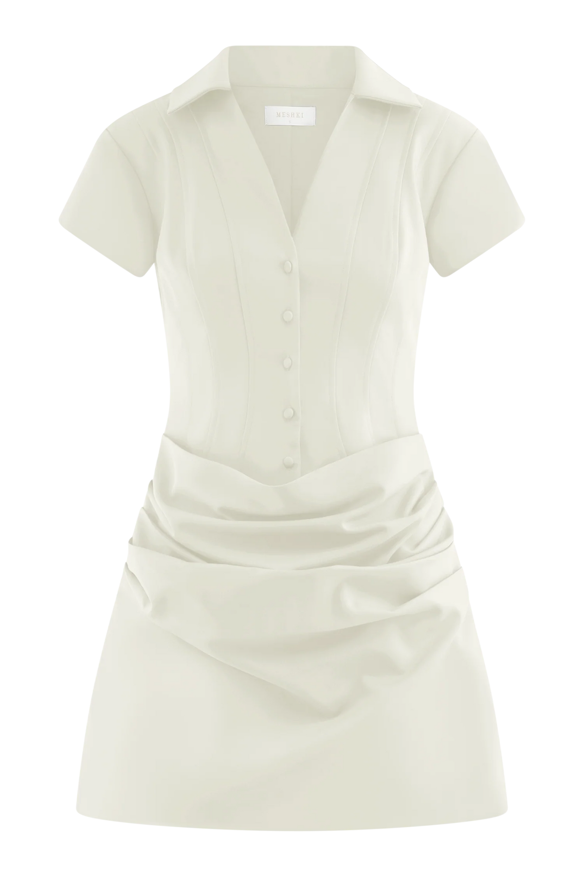 Tarryn Collared Cotton Mini Dress White