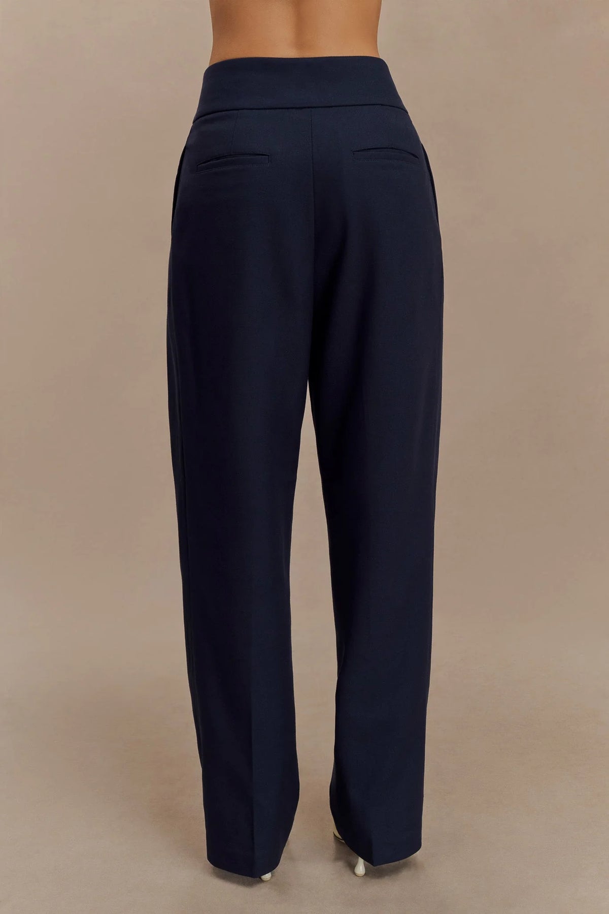 Penelope Pleated High Waisted Pants Dark Navy