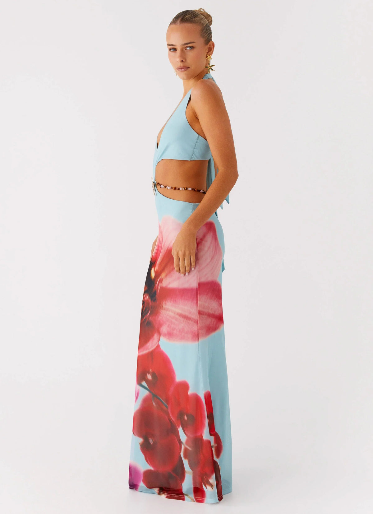 Time To Dance Maxi Dress Turquoise Bloom