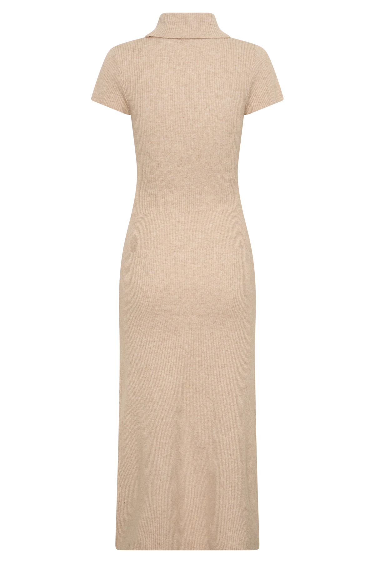 Goldie High Neck Knit Midi Dress Camel