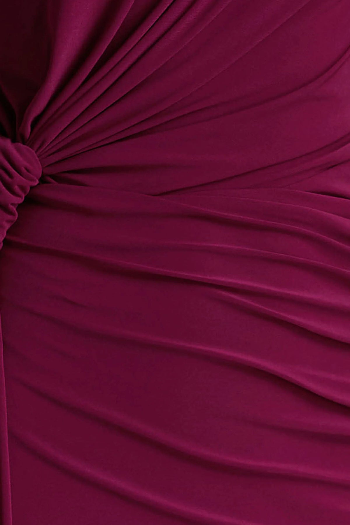Solene Burgundy High Neck Maxi Dress With Wrap And Drape Detail