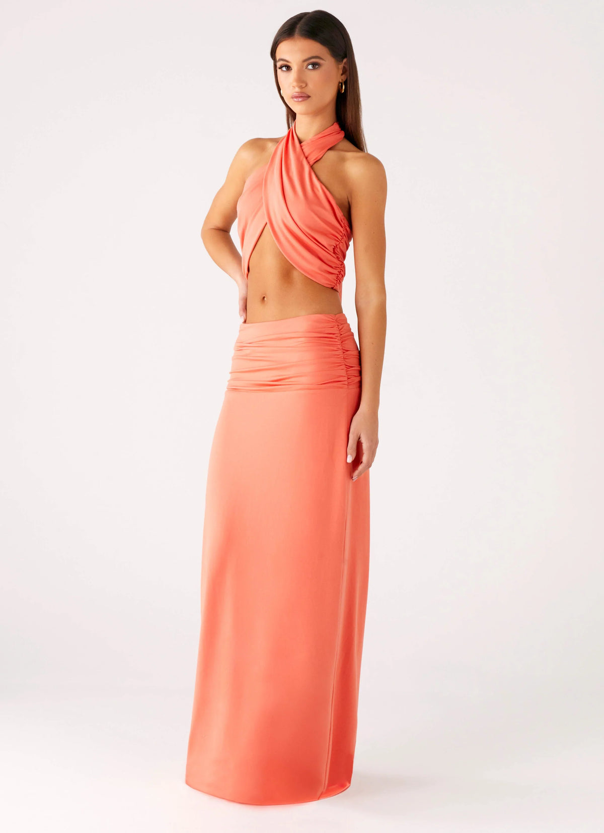 Elisabetta Maxi Skirt Coral