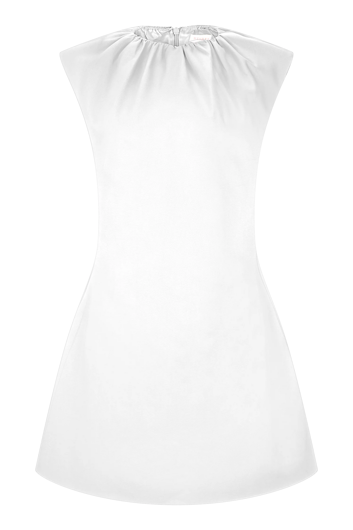 Ariana Pleated Neck Mini Dress Ivory