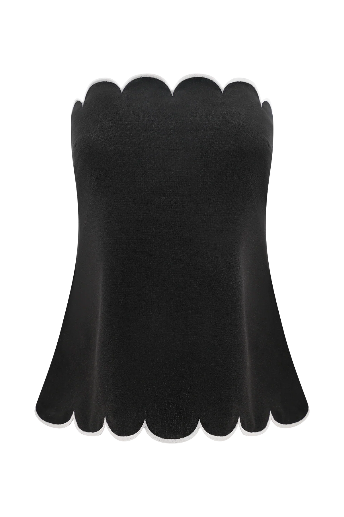 Judith Strapless Scallop Top Black