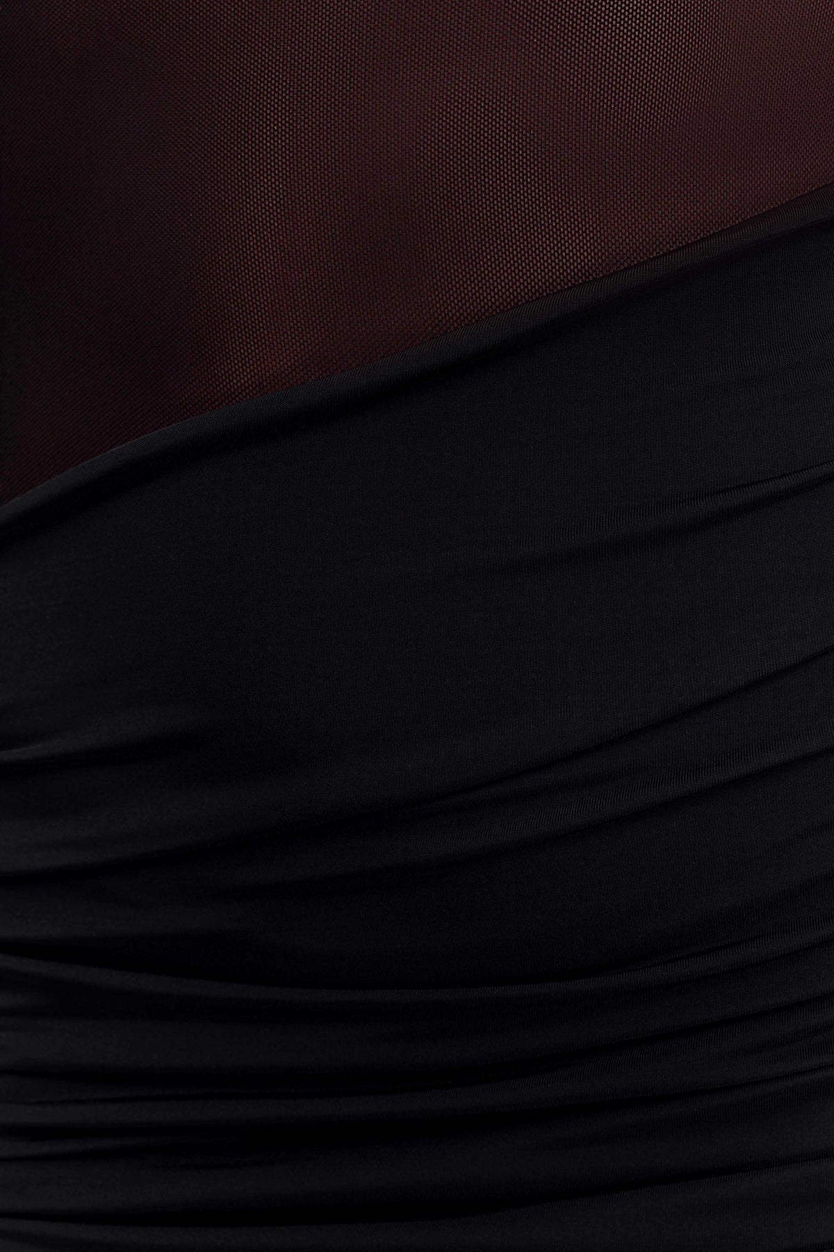 Dallas One Shoulder Mesh Maxi Dress Black