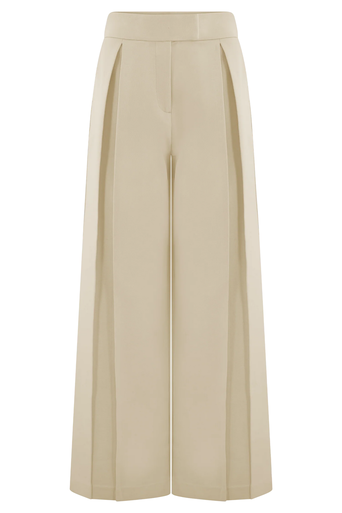 Raya Mid Rise Wide Leg Linen Pant Natural Beige