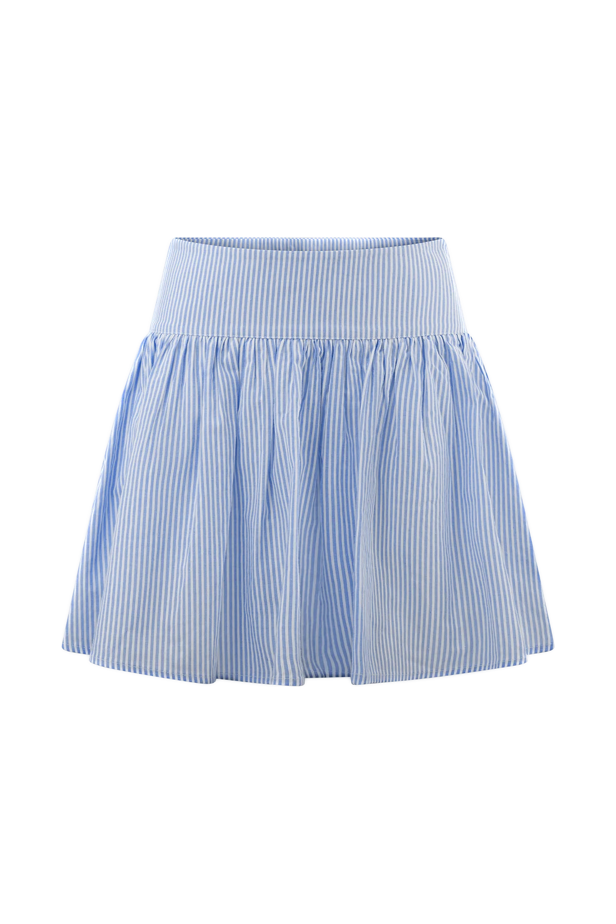 Gretel Hem Mini Skirt Blue Pinstripe