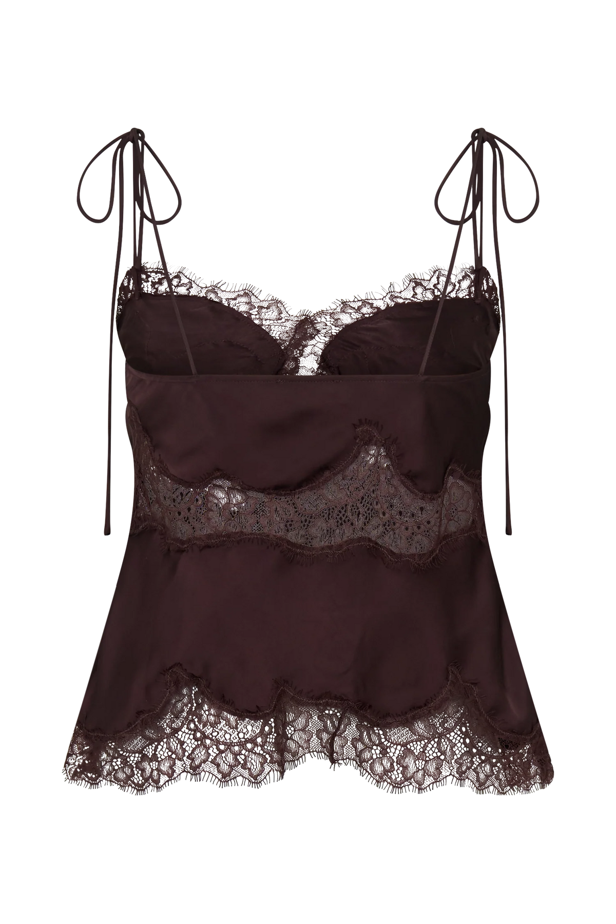 Nina Satin And Lace Camisole Chocolate