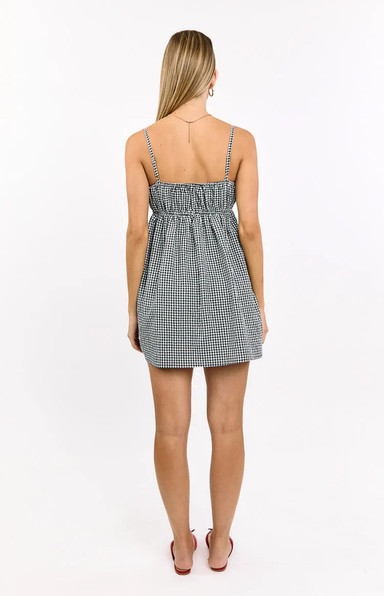 Avara Black Gingham Mini Dress