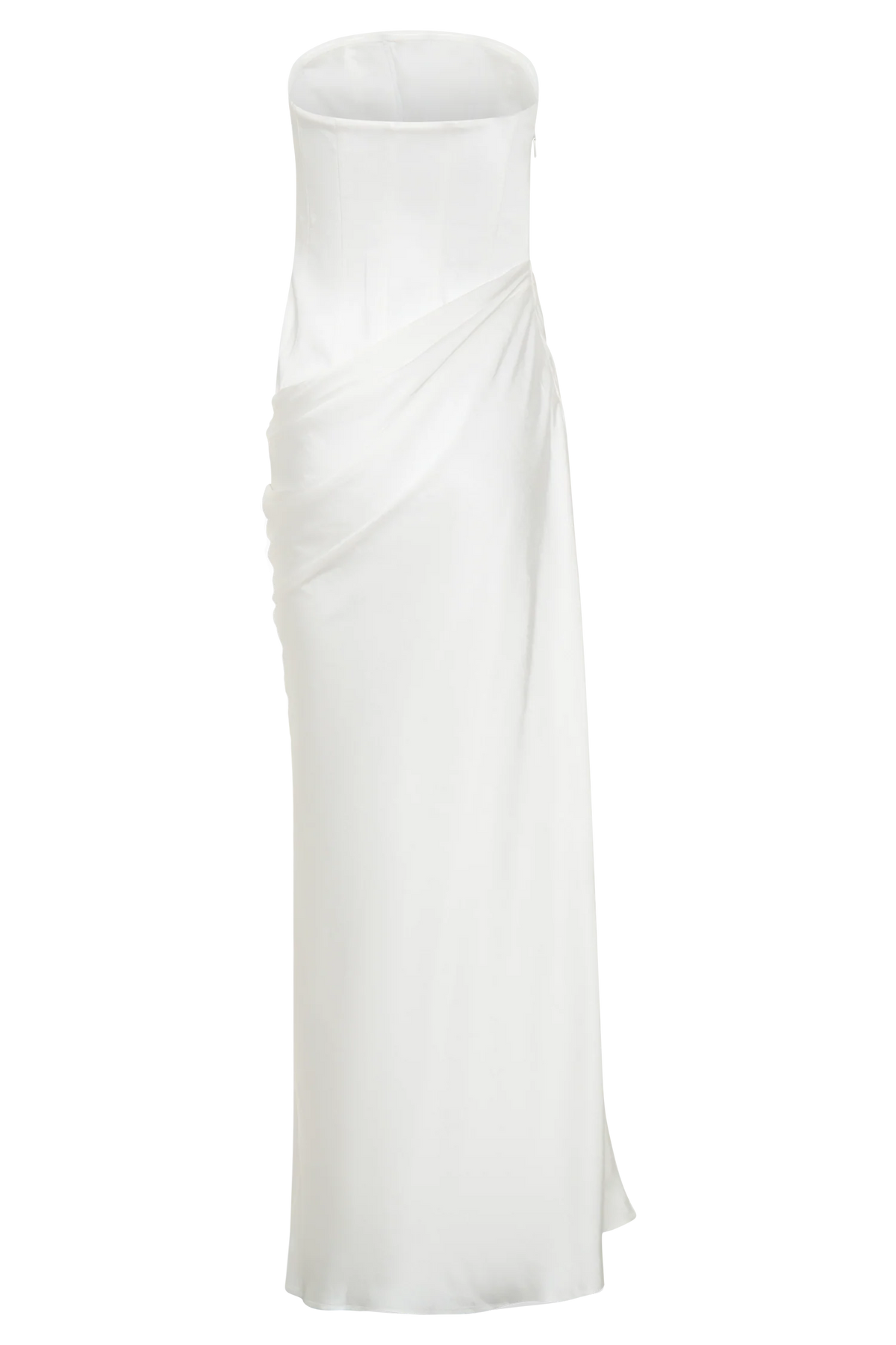 Grace Strapless Draped Waist Maxi Dress Ivory