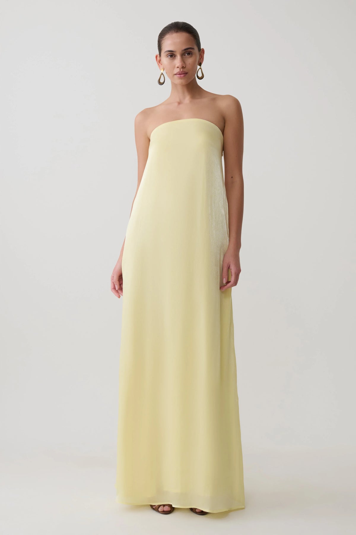 Olivia Strapless Maxi Dress Lemon