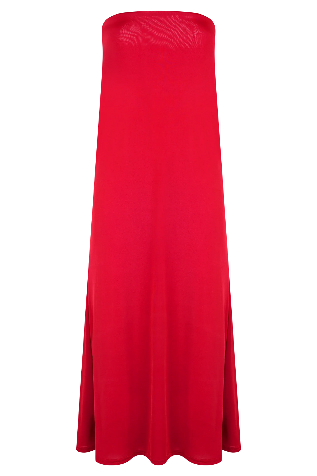 Bruna Slinky Fishtail Maxi Skirt Red
