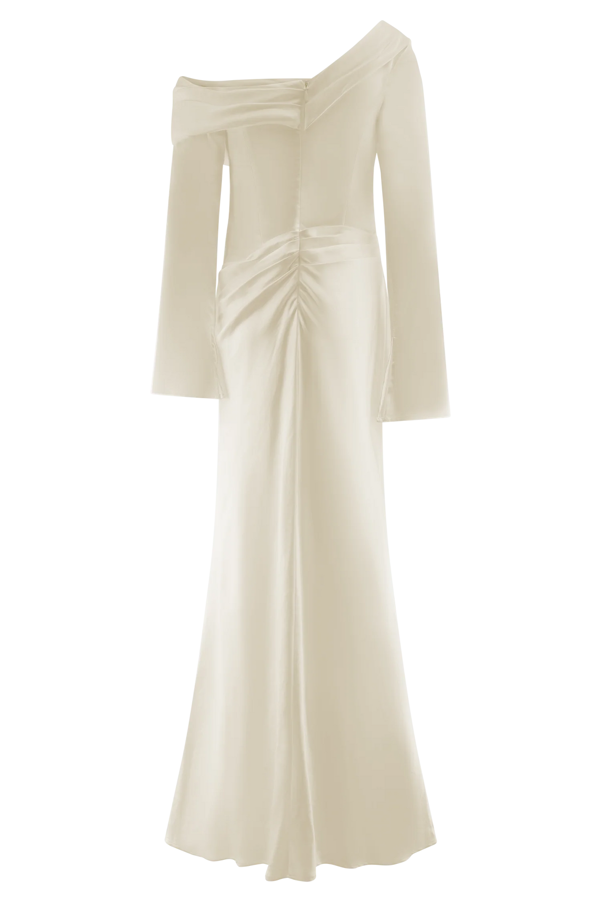 Iris Long Sleeve Satin Maxi Dress Blush Gold