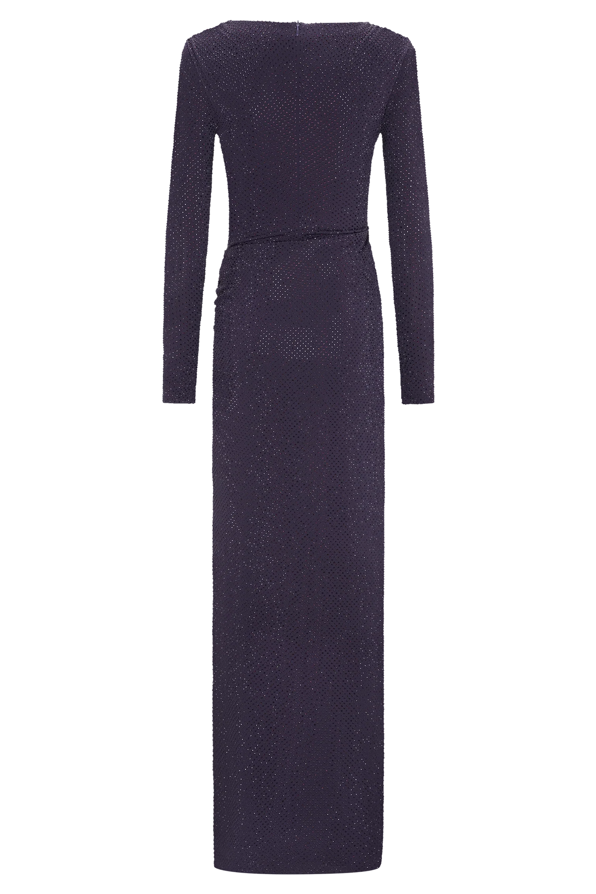 Deanna Long Sleeve Diamante Maxi Dress Purple