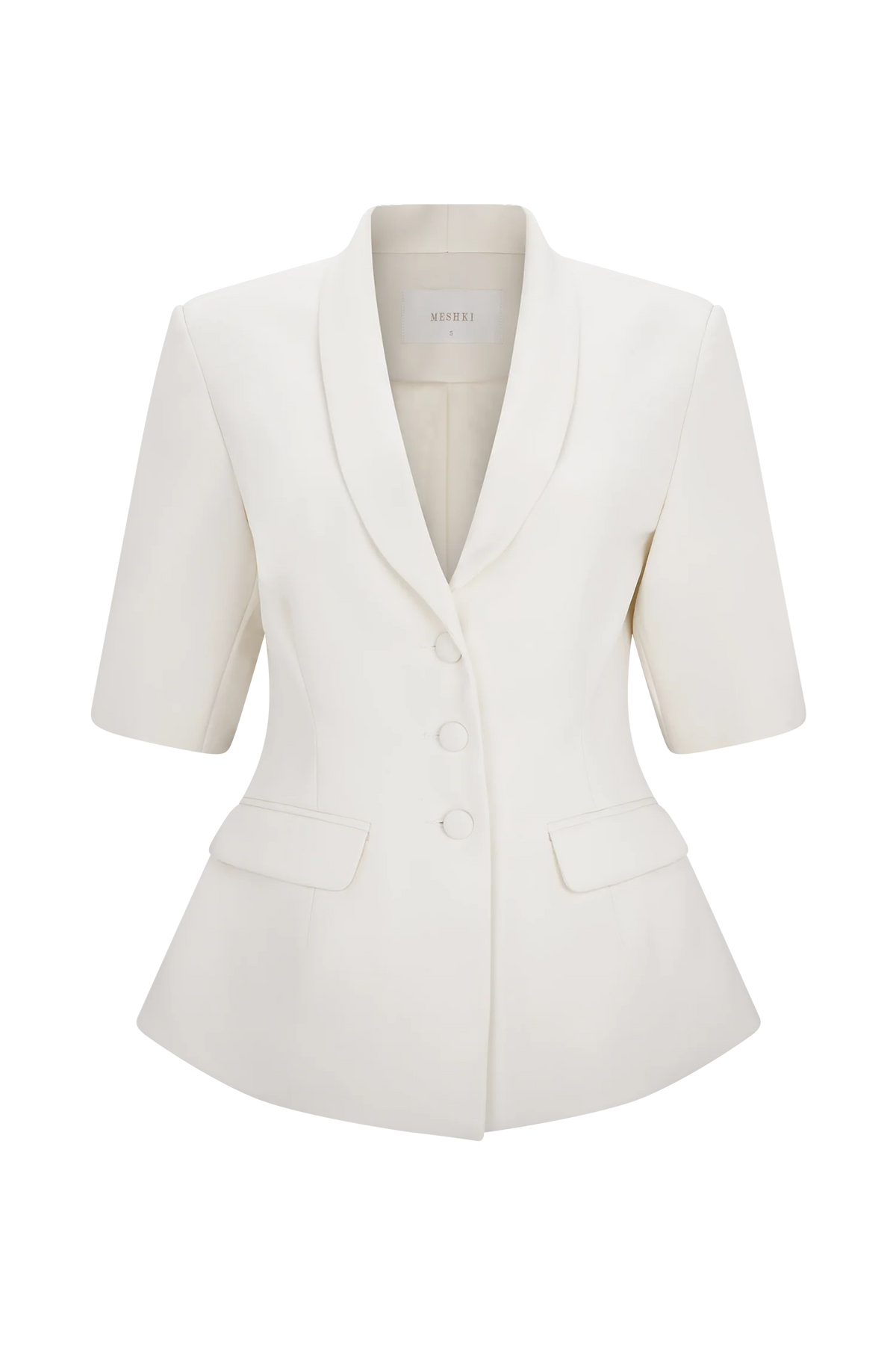 Opal Puff Sleeve Suiting Top Ivory