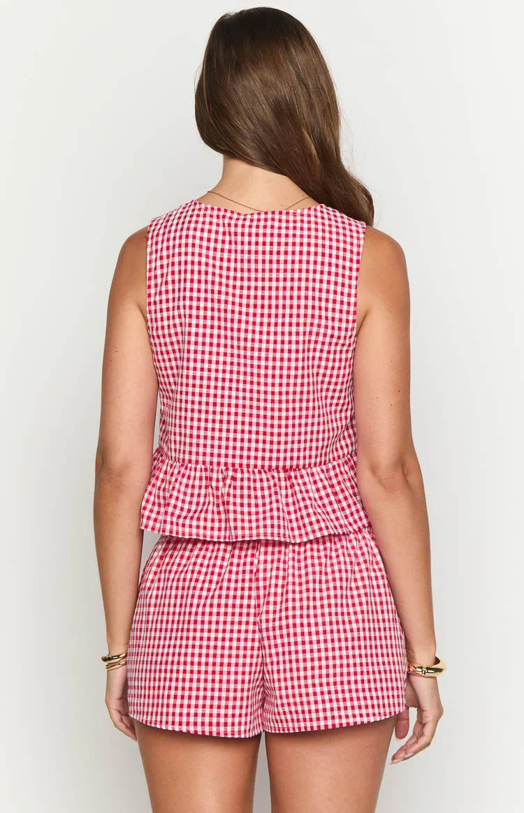 Baxter Red Gingham Shorts