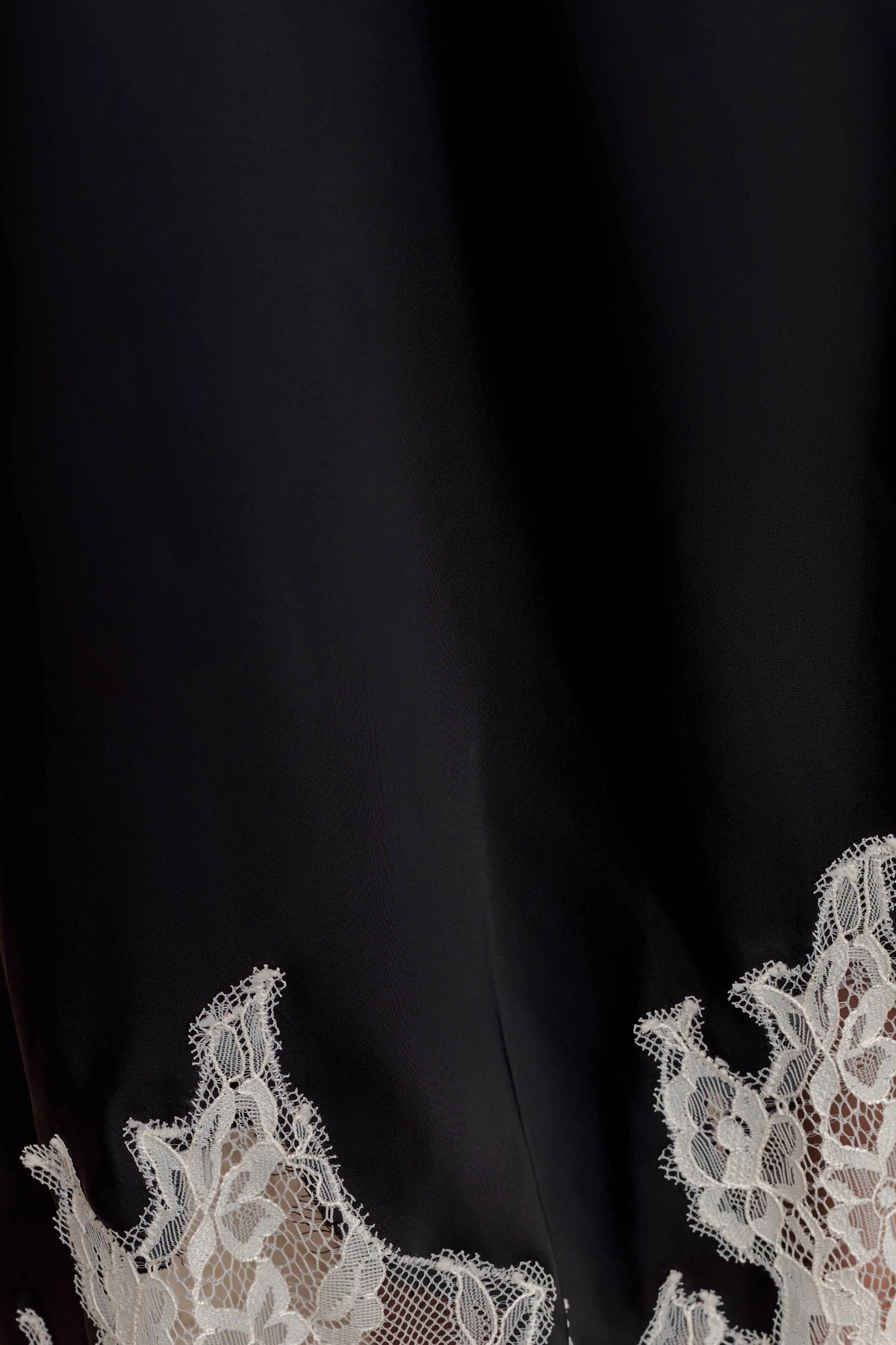 Nina Satin And Lace Maxi Skirt Black Ivory