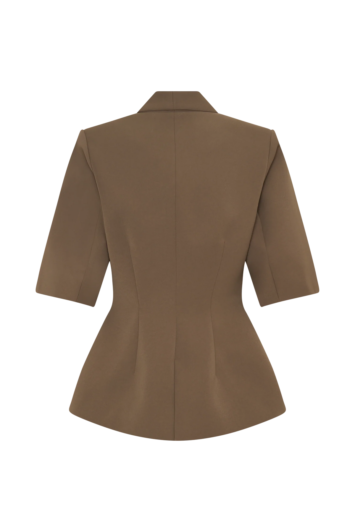 Opal Puff Sleeve Suiting Top Cacao Brown